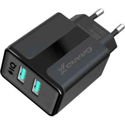 Зарядний пристрій Grand-X CH-15T 5V 2.1A 2USB Black + cable USB -&gt; Type-C (CH-15T) Вінниця