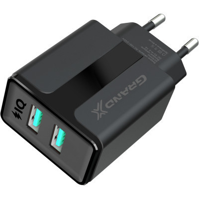 Зарядний пристрій Grand-X CH-15T 5V 2.1A 2USB Black + cable USB -&gt; Type-C (CH-15T) Вінниця - фото 4