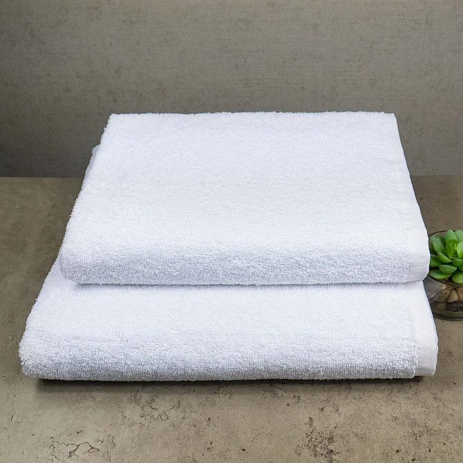 Набір махрових рушників 2шт GM Textile 50х90см, 70х140см 400г/м2 (Білий) Суми - фото 1