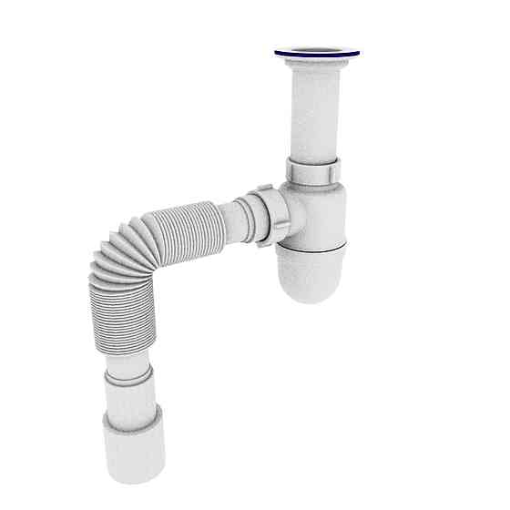 Сифон OPTIMUM 1 1/2″*40 з литим випуском та гофротрубою 40*40/50 OPTI-11043 (000029632) Київ