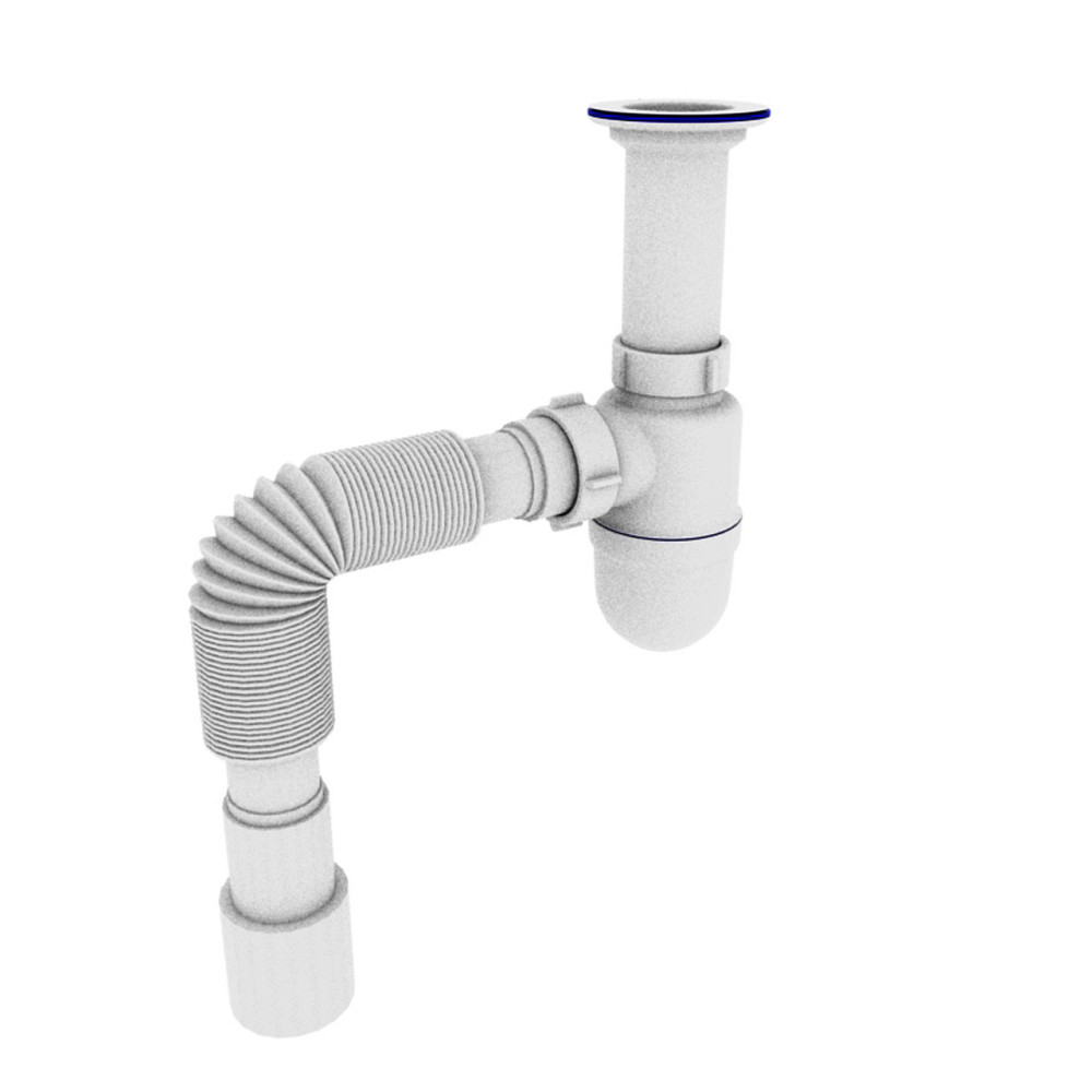 Сифон OPTIMUM 1 1/2″*40 з литим випуском та гофротрубою 40*40/50 OPTI-11043 (000029632) Київ - фото 2