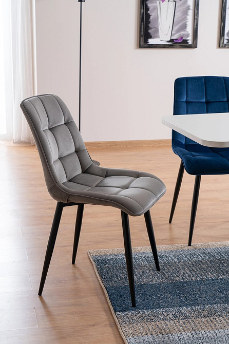 Стілець CHIC VELVET чорний каркас/сірий BL.14 Київ - фото 2