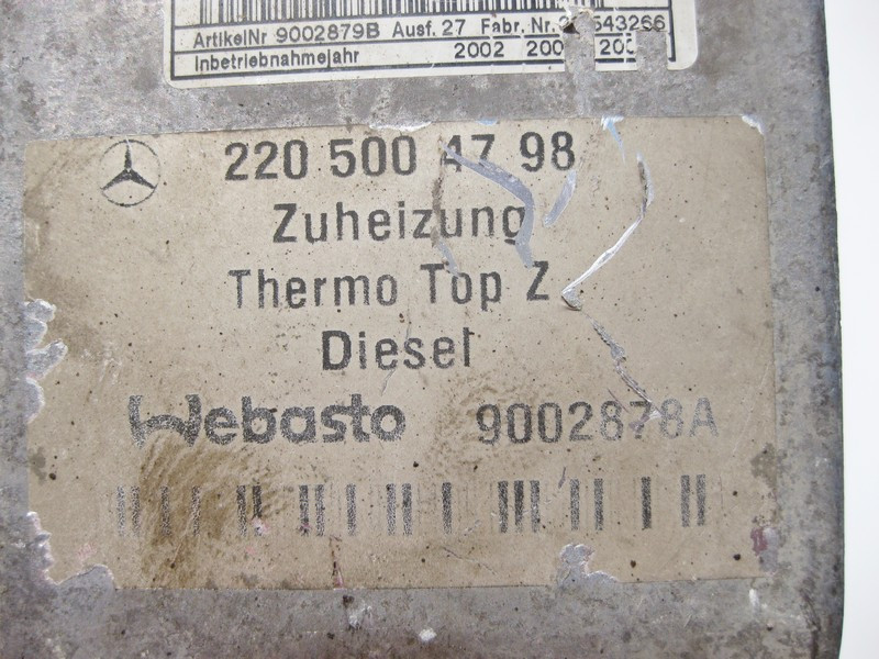 Mercedes-Benz  A2205002098 Додатковий підігрівач Webasto Thermo Top Z/C-D. S-class short W220 Одеса - фото 9