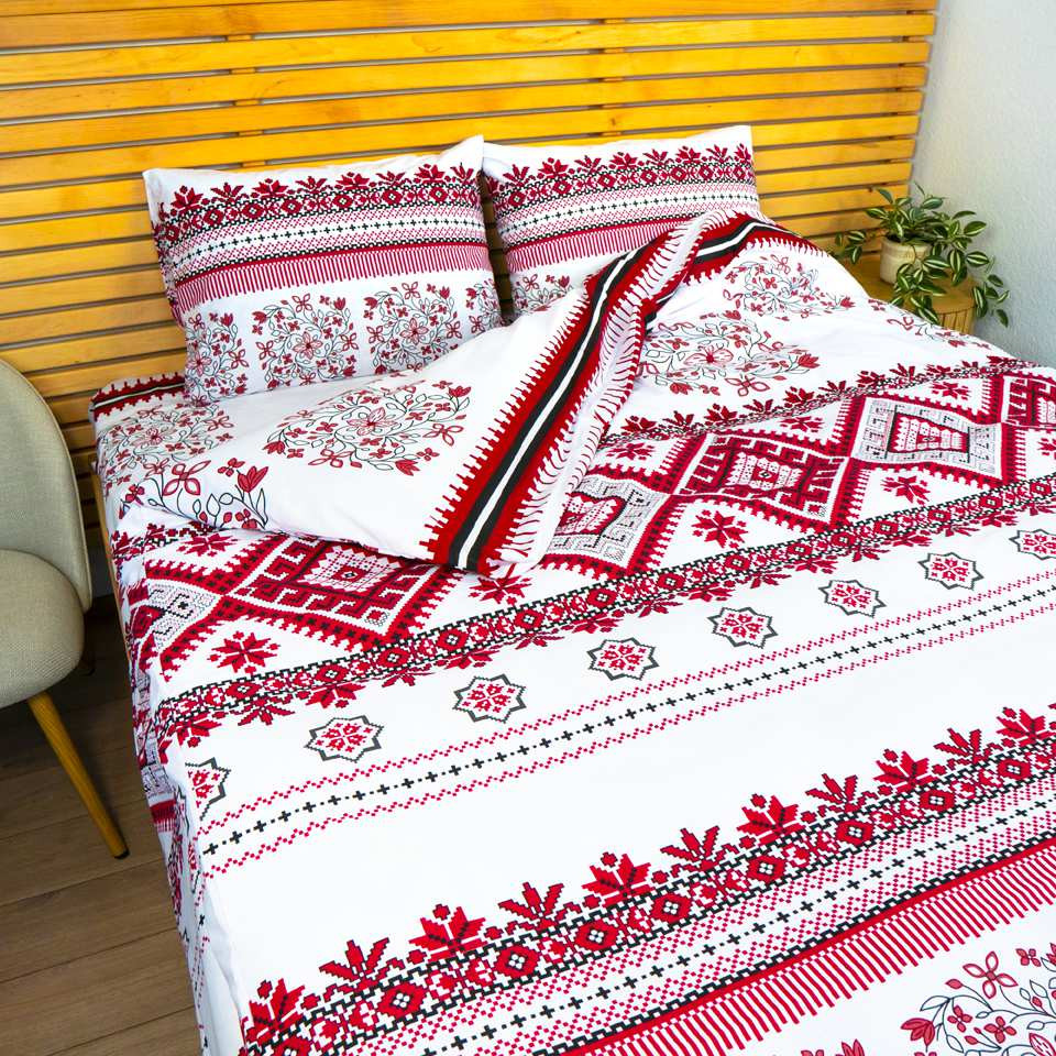 Комплект постельного белья Евро Бязь Голд Вышиванка 120 г/м2 YouStar (Белый) 2 х 50х70 Сумы - изображение 3