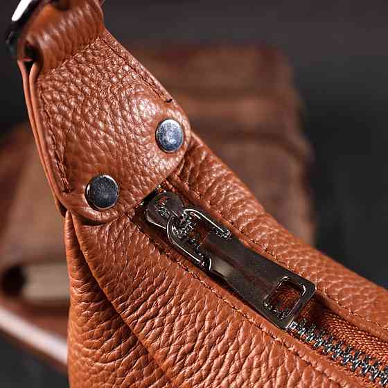 Сумка напівкруглого формату з однією ручкою з натуральної шкіри Vintage 22413 Коричнева Київ