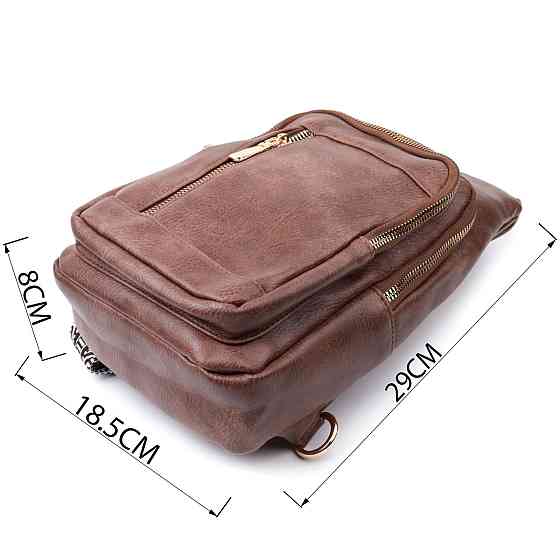 Зручна слінг сумка для жінок з екошкіри Vintage 22747 Коричневий Київ