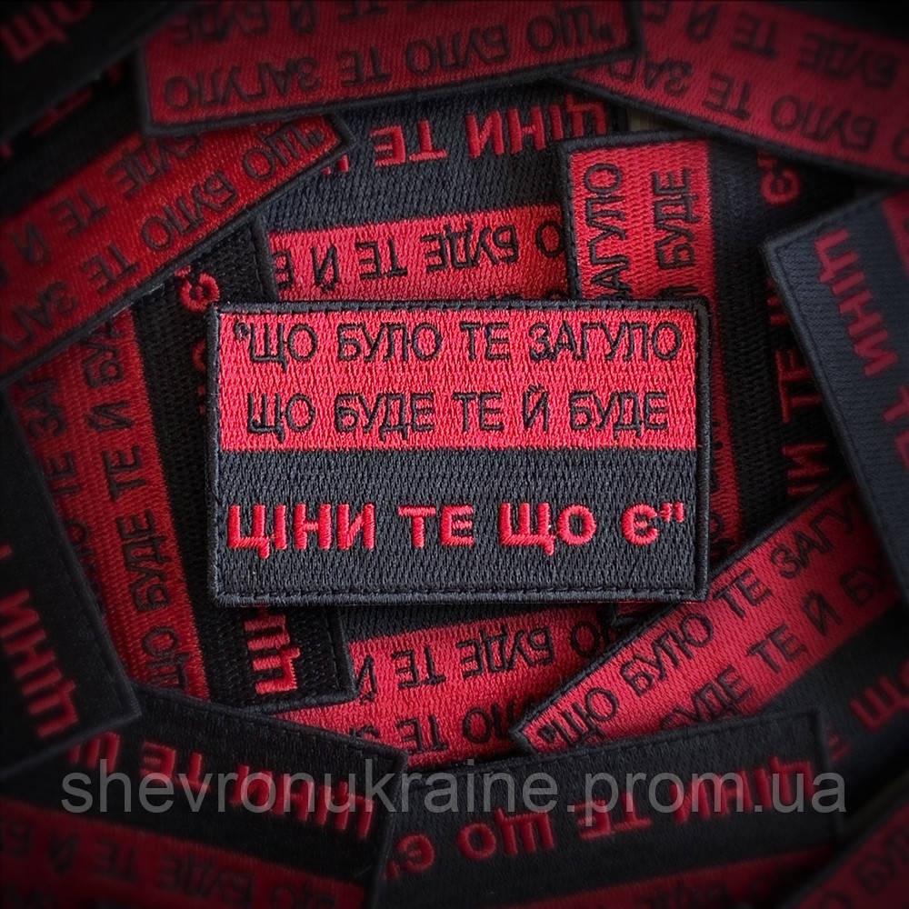 Шеврон ЦЕНИ ТО ЧТО ЕСТЬ (Форма прямоугольная. На липучке) Размер 5x8см Киев - изображение 1