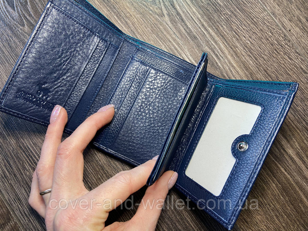 Стильный маленький женский кошелек синего цвета Marco Coverna MC-6055-3 Киев - изображение 2