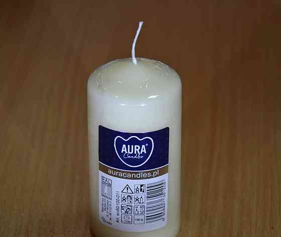 Свічка столова циліндр Bispol AURA Candles sw50_100_011 Молочний Киев