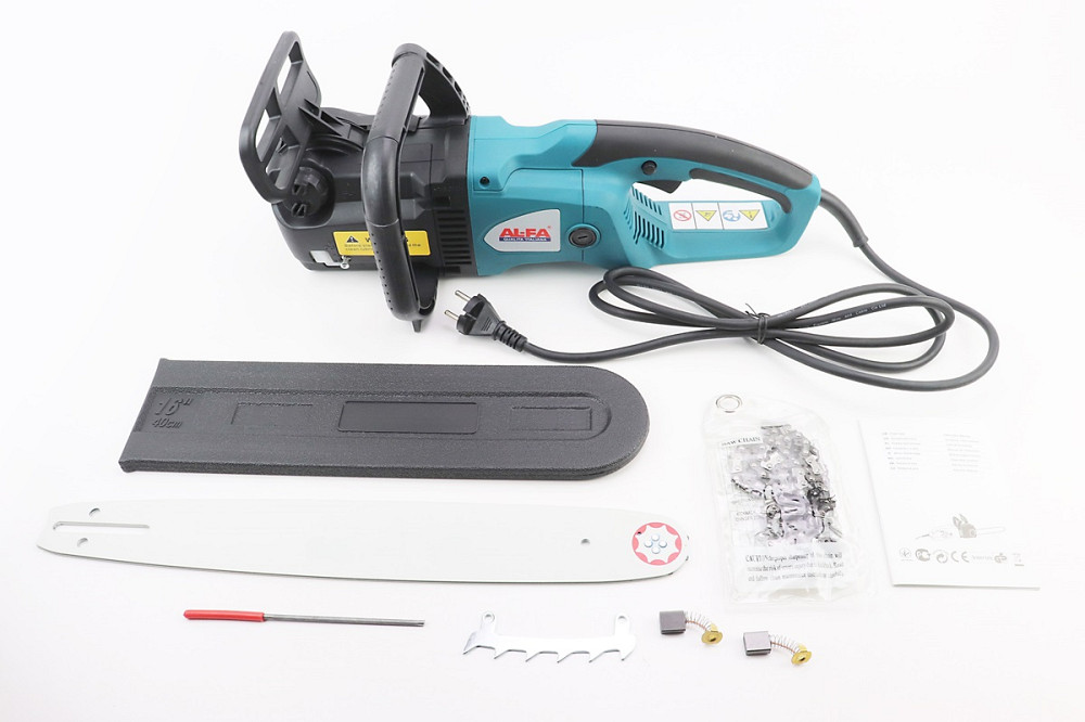 Електропила AL-FA 2000 (2,0кВт. шина 16", ланцюг 3/8"-1,3mm-59зв. круг. зуб) пряма Киев - изображение 1