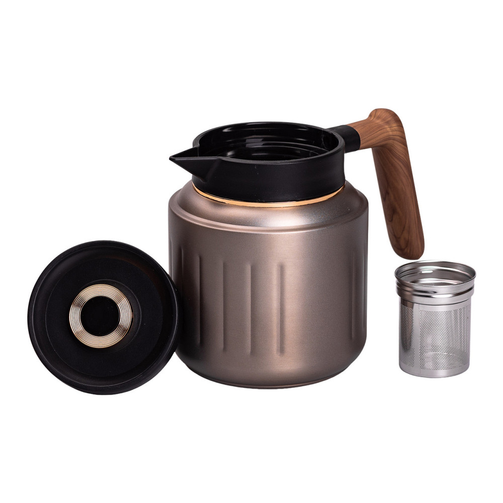 Yiwu Чайник термос з індикатором температури та заварником 1 л сірий HP-14-51G Киев - изображение 5