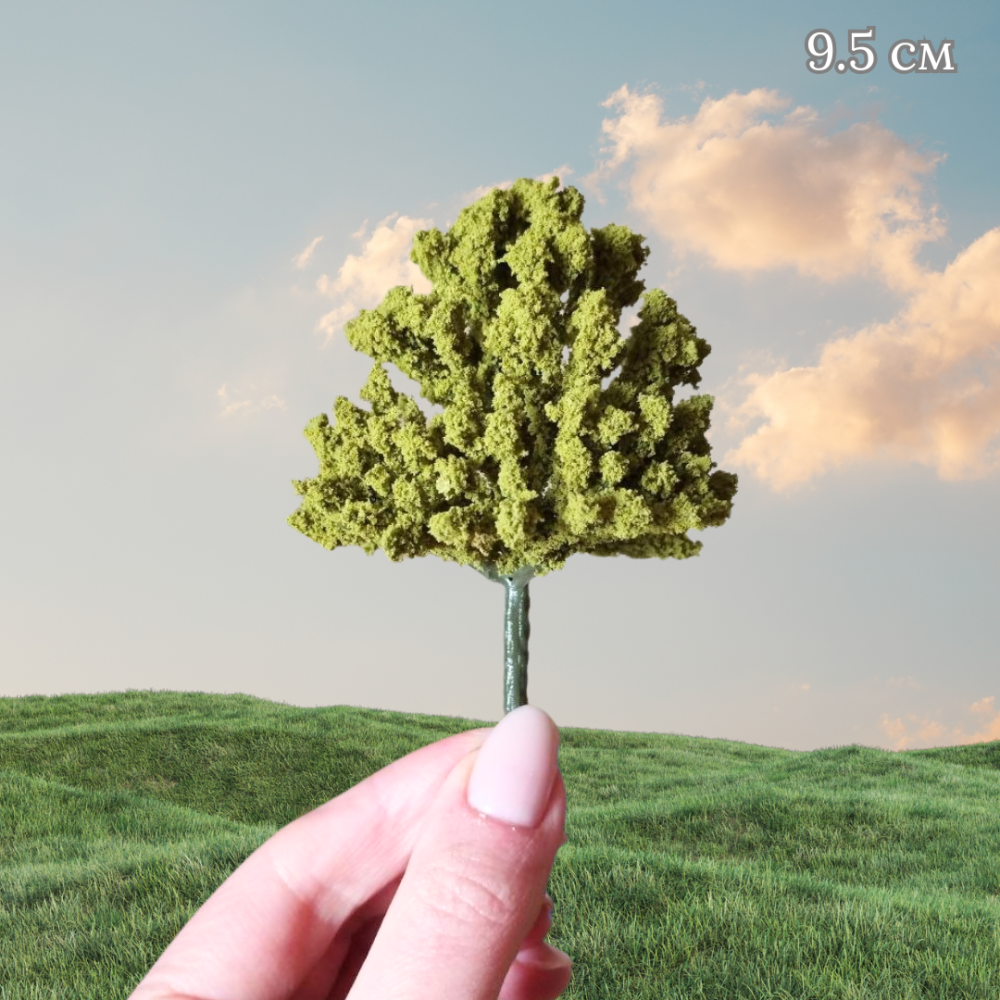 Імітація дерева 9.5 см Липа для мініатюри, макетів, діорам, піщаного столу міні-саду, мікроланшафту Одеса - фото 2