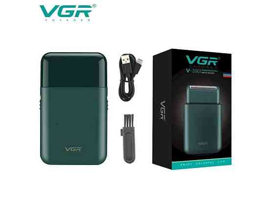 Електробритва Акумулятор V-390 шейвер GREEN, висувний триммер ТМ VGR Київ