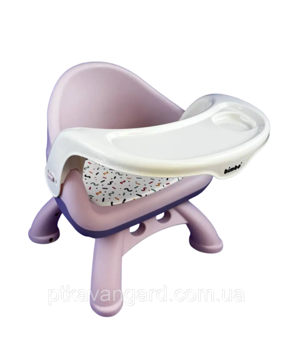 Дитячий стілець для годування 2в1 "Bimbo" BM-93497 пластиковий, м яка сидушка, рожевий Хмельницький - фото 1