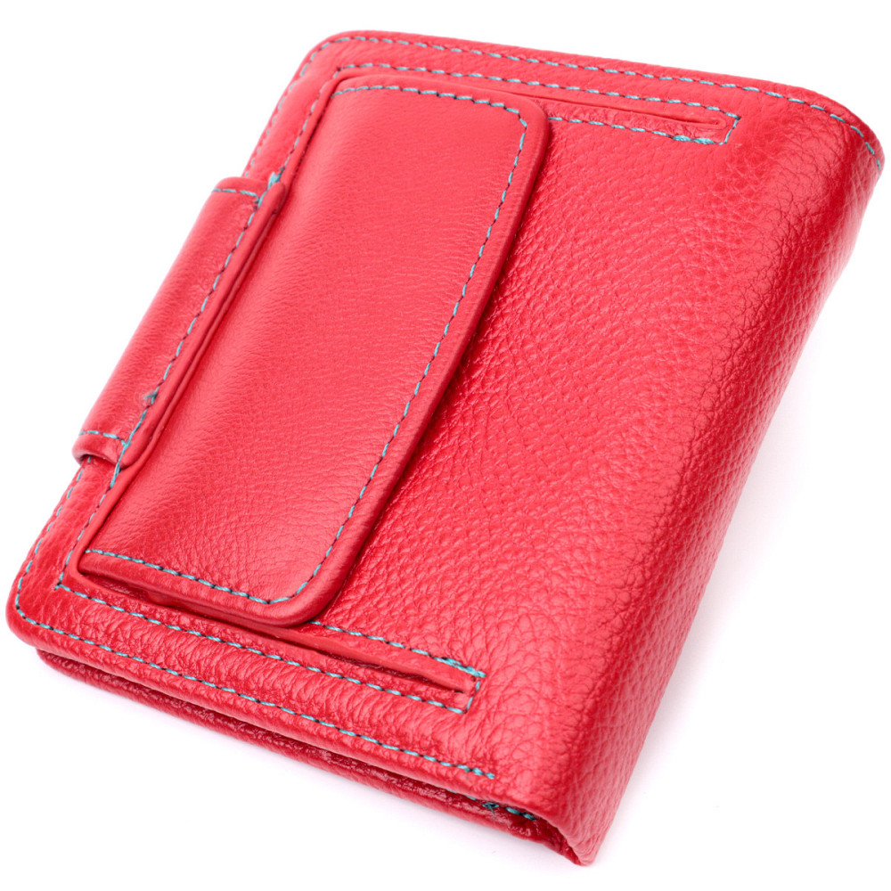 Шкіряний яскравий гаманець з монетницею ST Leather 19453 Червоний Київ - фото 2