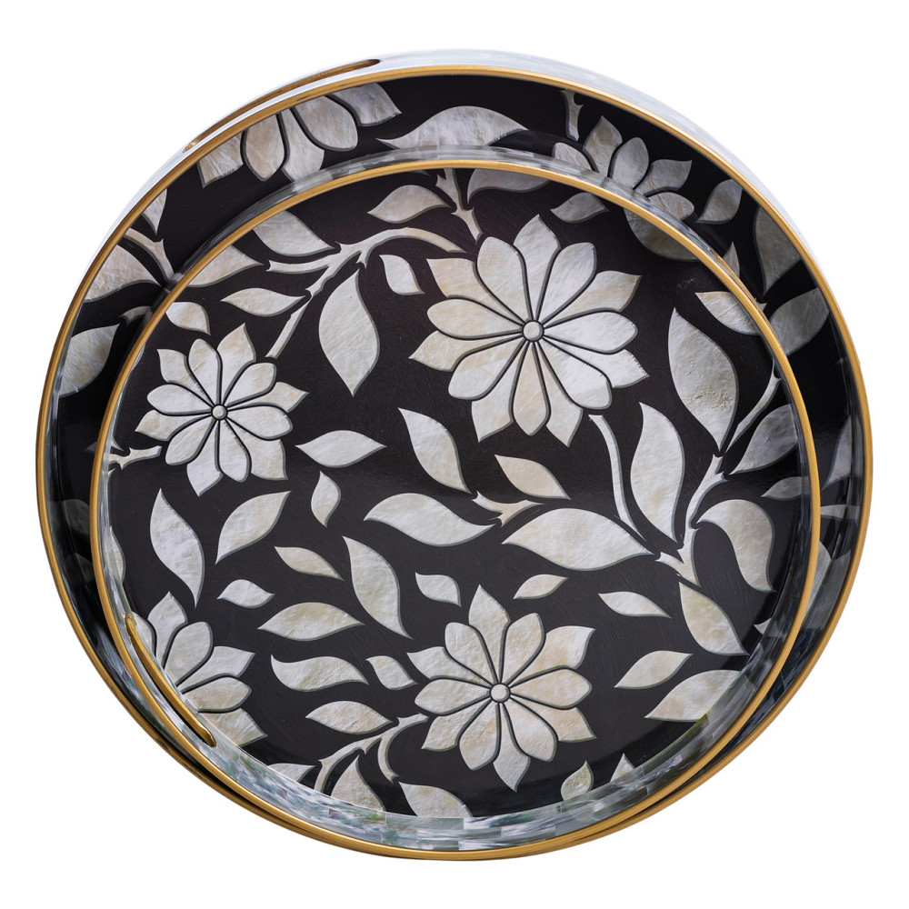 Yiwu Набір круглих підносів для подачі їжі 2 (шт) Ø32.5 / 37 (см) гарні декоративні таці для ку Коломыя - изображение 1