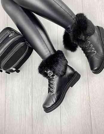 Injers Черевики жіночі INJERS чорні натуральна шкіра зима висота 14см (619-43) Коломыя