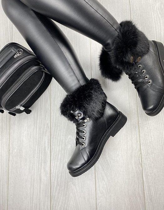 Injers Черевики жіночі INJERS чорні натуральна шкіра зима висота 14см (619-43) Коломыя - изображение 5