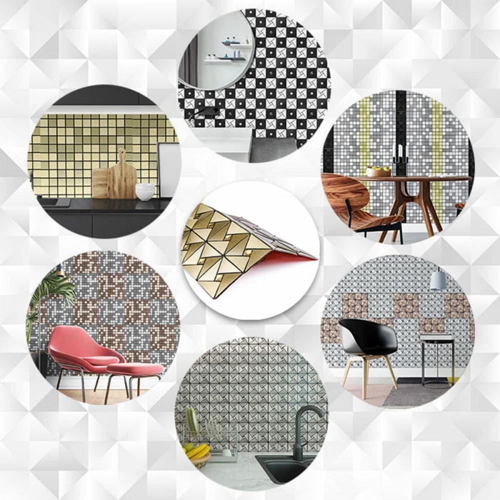 Самоклеющаяся алюминиевая плитка Зеленое золото со стразами 300х300х3мм SW-00001172 Киев - изображение 5