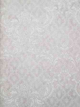 Шпалери вінілові на флізеліні гарячого тиснення DU&KA 1.06х10 вензель основа під штукатурку сірі коричневі Київ