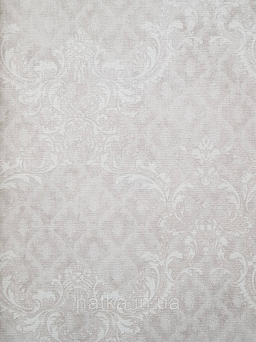 Шпалери вінілові на флізеліні гарячого тиснення DU&KA 1.06х10 вензель основа під штукатурку сірі коричневі Київ - фото 1