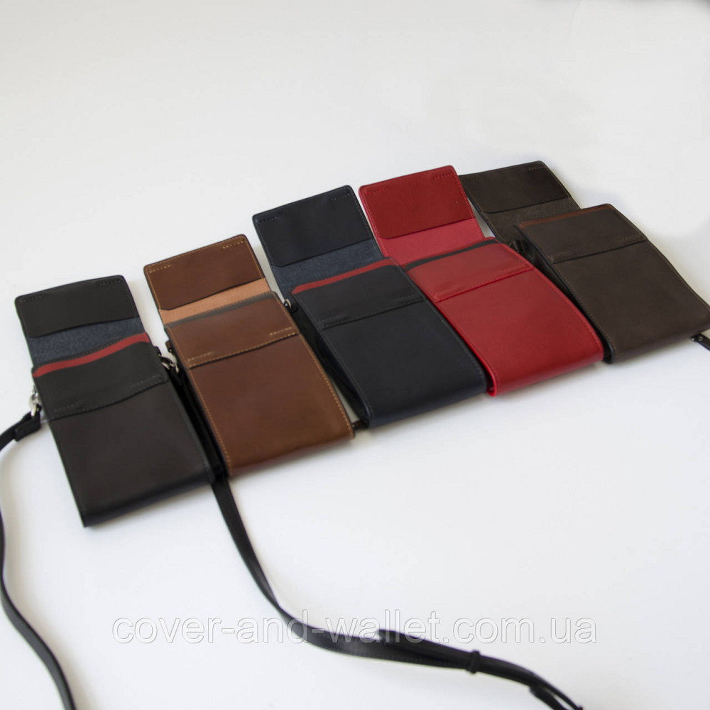 Женская красная кожаная сумка кошелек через плечо Grande Pelle Киев - изображение 10