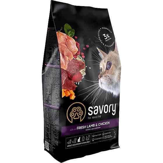 Сухий корм Сейвори Savory Adult Cat Steril Fresh Lamb & Chicken, 8 кг Винница