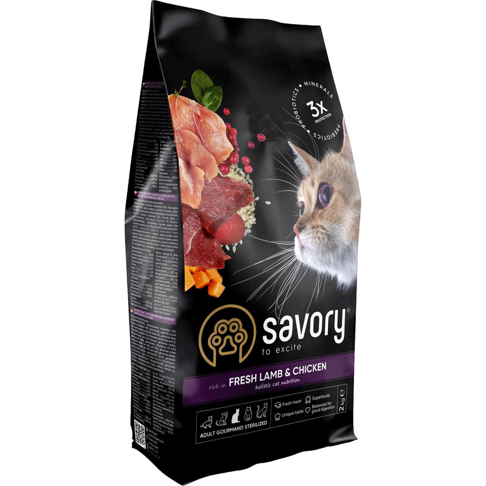Сухий корм Сейвори Savory Adult Cat Steril Fresh Lamb & Chicken, 8 кг Винница - изображение 1