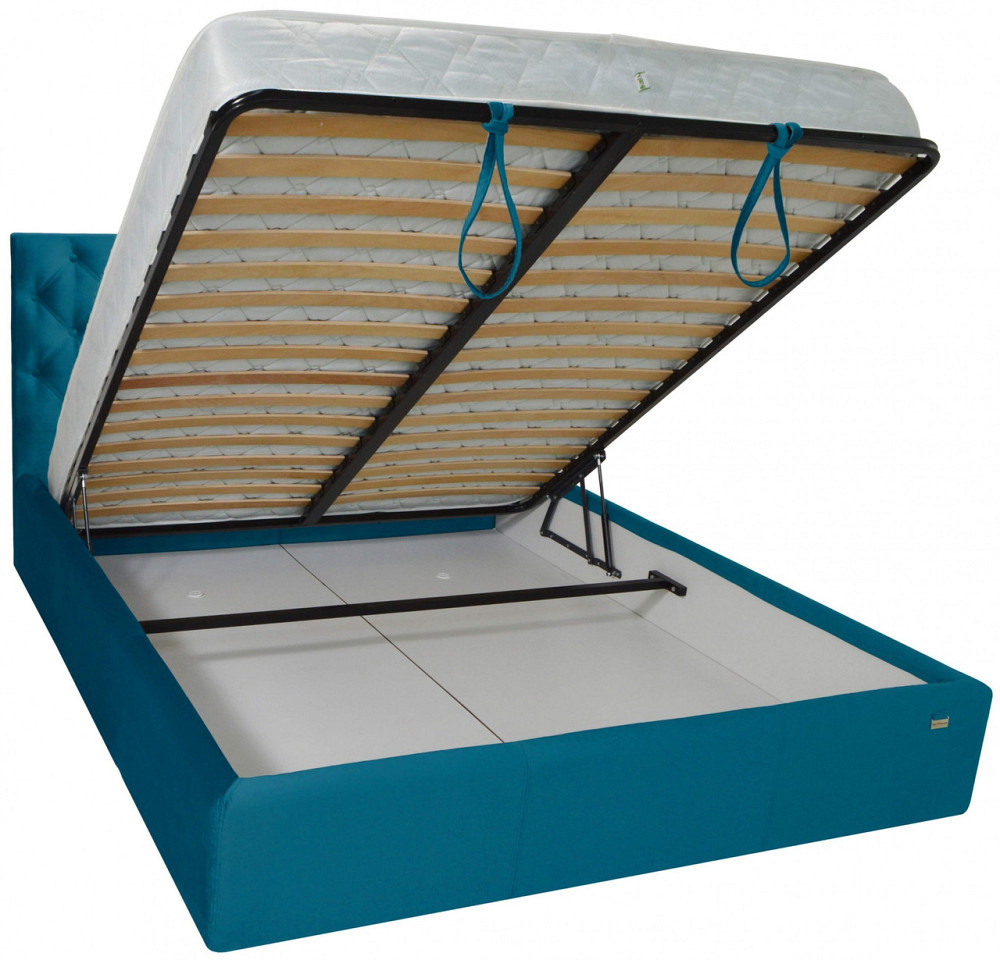 Кровать Двуспальная Coventry VIP 160 х 200 см Missoni 016 С дополнительной металлической цельносварной рамой Голубой Днепр - изображение 9