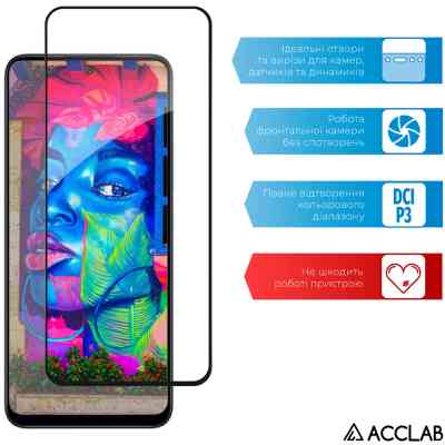 Стекло защитное ACCLAB Full Glue Xiaomi Redmi Note 12R Black (1283126589836) Винница