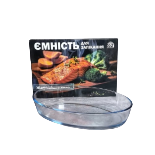 Ємність для запікання 35*24*6см овальна жароміцне скло 50011-04 S&T Житомир - изображение 1
