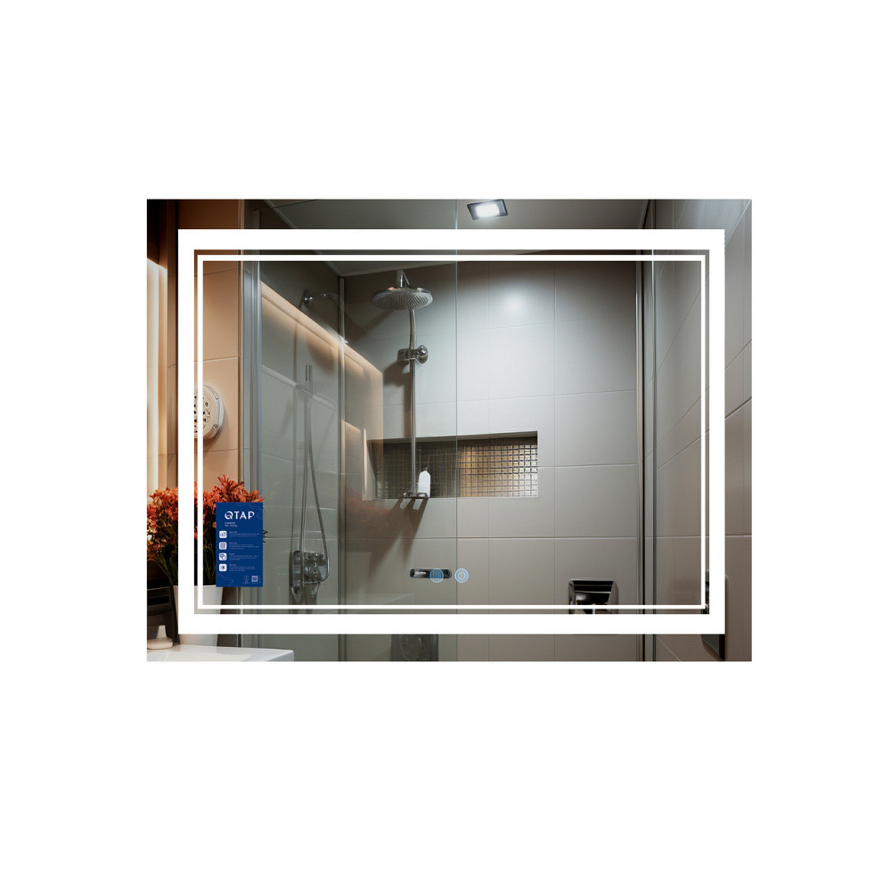 Зеркало Qtap Cardinal 1000х700 с LED-подсветкой Touch, с антизапотеванием, с диммером, рег. темп. цвета (3000-6500K) QT0478C10070 Киев - изображение 1
