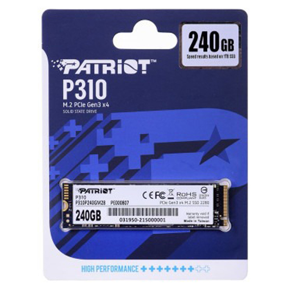 Накопичувач SSD M.2 Patriot P310 240GB NVMe 2280 PCIe 3.0 3D TLC Киев - изображение 2