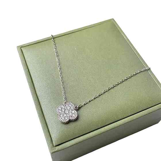 Подвеска Van Cleef цирконы посеребрение / подвеска клевер Одесса