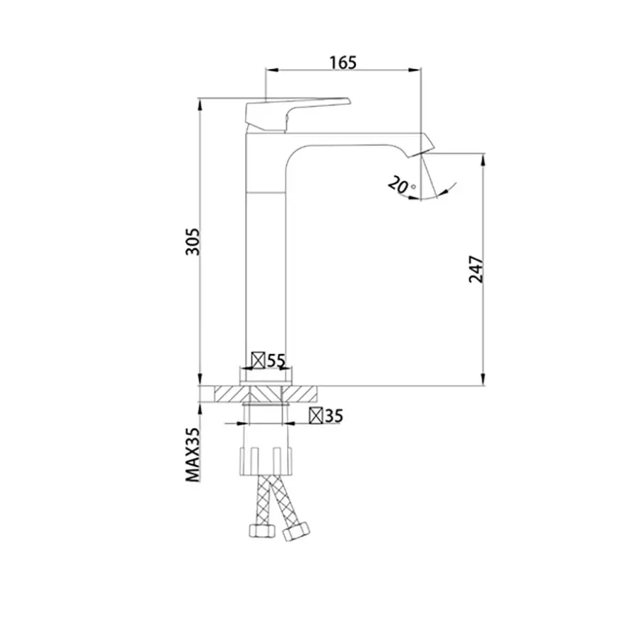Смеситель для раковины высокий Frap F1071-26 черный Киев - изображение 5