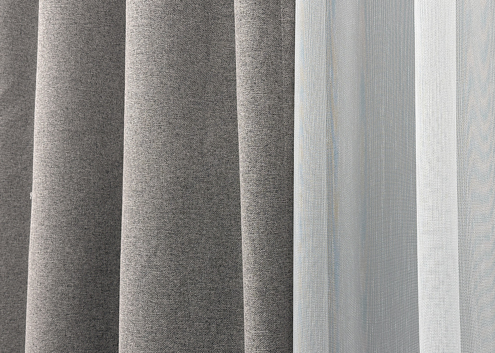 Комплект штор VR-Textil 100% блекаут ASHEN NIGHT 100х270 2шт і Тюль 300х270 1850ш-1153т бежево-сірий з білим 71-091/1 Київ - фото 8