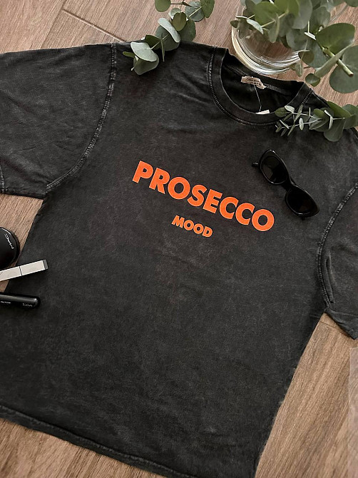 Женская трендовая оверсайз футболка с накатом PROSECCO трикотаж - 100% хлопок в технике тай-дай Одесса - изображение 7