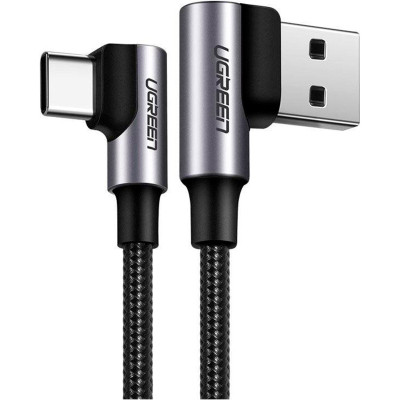 Дата кабель USB 2.0 AM to USB-C 3.0m 3A 90° corner US176 black Ugreen (70875) Вінниця - фото 1