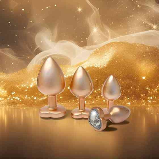 Набір із трьох анальних пробок Dream Toys Gleaming Love, розміри S, M, L, перламутрово-золоті Sex Aura Київ