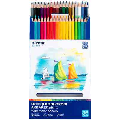 Карандаши цветные Kite Classic акварельні, 36 кольорів (K-1052) Винница