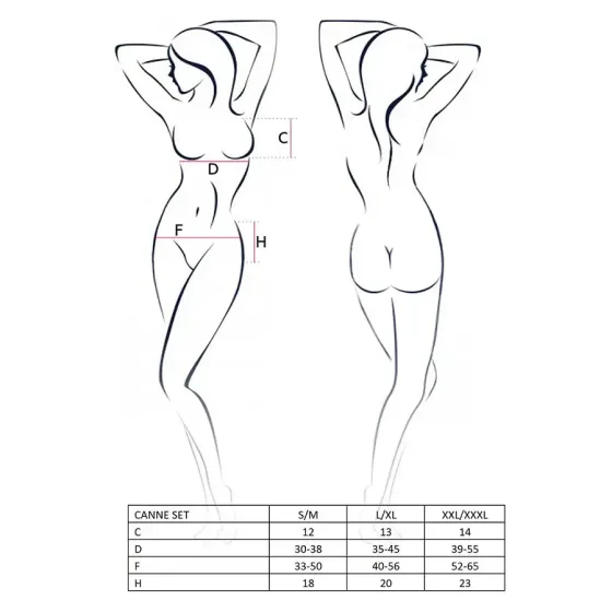 Комплект білизни Passion CANNE SET XXL/XXXL, black, ліф-бандо, пояс-спідничка, стрінги Львів