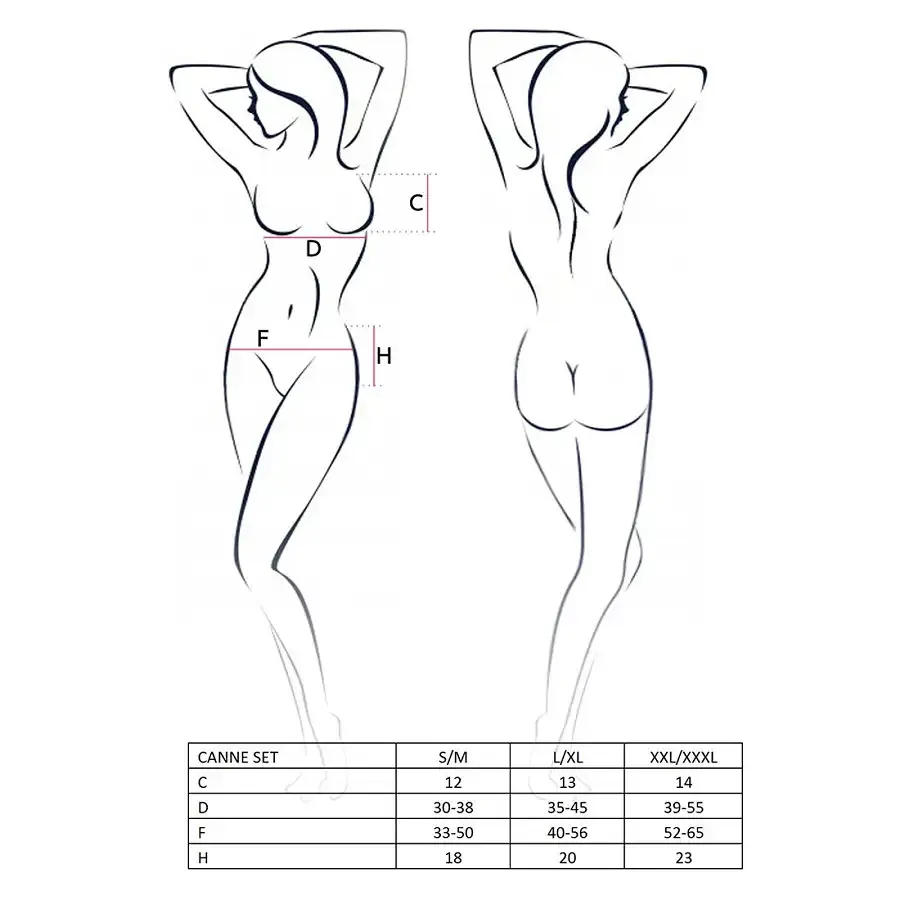 Комплект білизни Passion CANNE SET XXL/XXXL, black, ліф-бандо, пояс-спідничка, стрінги Львів - фото 3