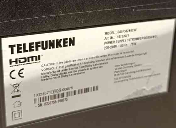 Телевизор Telefunken 40 Smart TV Wi-Fi T2/ Full HD / Germany. Київ
