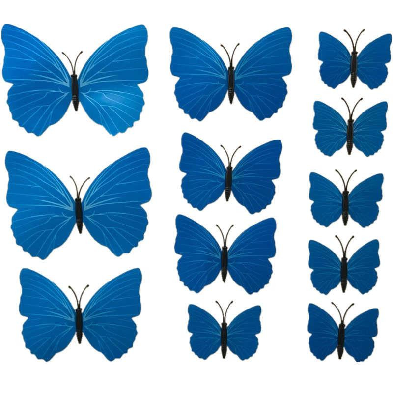 Декоративные бабочки на магнитах для стен и холодильника 12 штук голубой Киев - изображение 3