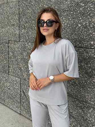 Спортивный костюм женский футболка и штаны джогеры Серый M-L Харьков