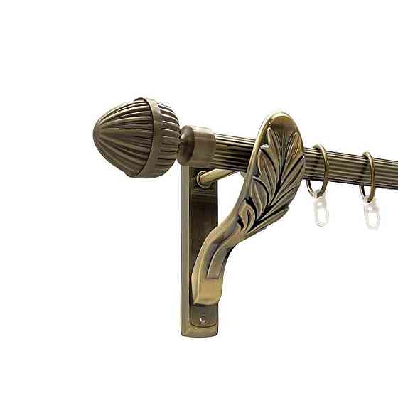 Карниз Orvit Одеон металевий однорядний ретро рифлена труба кільце металеве Антик 25 мм 300 см (00-00016633) Львов