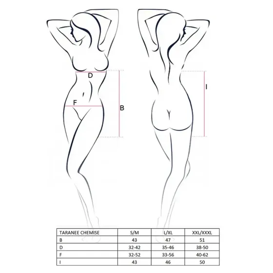 Прозора сорочка приталена Passion TARANEE CHEMISE L/XL, black, трусики Львів