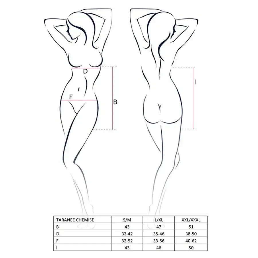 Прозора сорочка приталена Passion TARANEE CHEMISE L/XL, black, трусики Львов - изображение 5