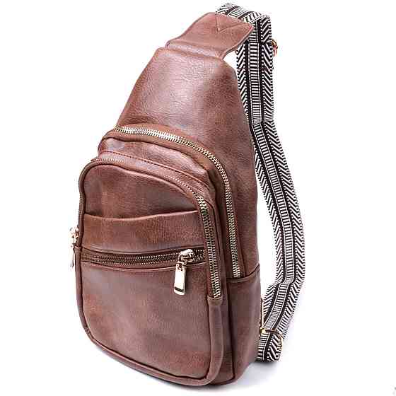 Модная женская сумка с одной лямкой через плечо из экокожи Vintage 22760 Коричневый Киев