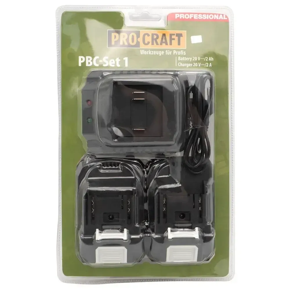 Комплект акумуляторів Procraft  2×20 В 2А год Li‑Ion батареї + зарядний пристрій для інструментів Львів - фото 3
